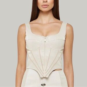 EUC Maniere De Voir Faux Leather Bustier